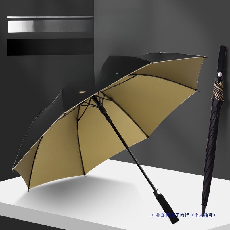 Umbrella Logo Advertising Large Double Long Handle Fiber Golf Umbrella Business Holiday Printed Logo Gift - Image 3